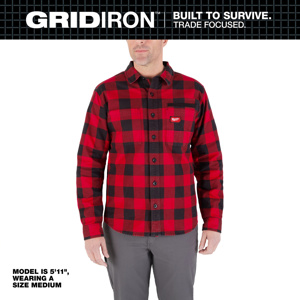 Milwaukee GRIDIRON™ Heavyweight Button Work Shirts 2XL Red Male