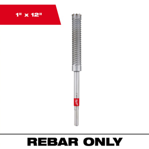 Milwaukee Rebar Cutter Drill Bits 1 x 12 in Carbide 3 Flat Shank 1 in