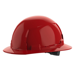 Milwaukee BOLT™ Full Brim Unvented Hard Hats 6.5 - 8.5 in 6 Point Ratchet Red