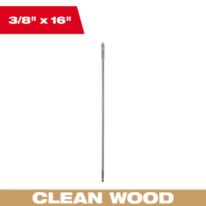 Milwaukee Flat Boring Drill Bits 3/8 x 16 in High Speed Steel Quick-change Hex Shank 1/4 in