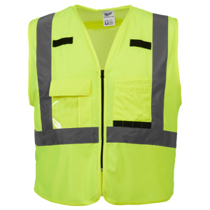 Milwaukee High Vis Reflective Full Zip Vests Large/XL High Vis Yellow