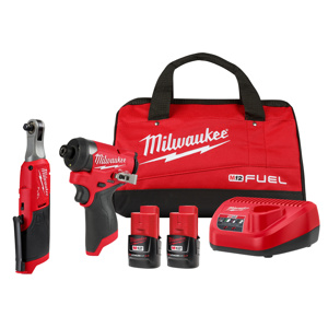 Milwaukee M12™ FUEL™ 2-Tool Combination Kits 2 Piece 1/4 in Hex Impact Driver, 3/8 in Ratchet Cordless