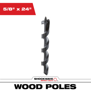 Milwaukee Screw Point Lineman Auger Drill Bits 5/8 x 24 in Steel Hexagonal 7/16 in