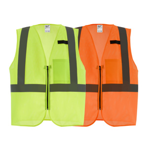 Milwaukee High Vis Reflective Full Zip Vests Large/XL High Vis Yellow