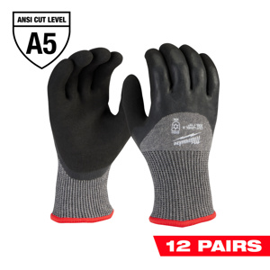 Milwaukee Insulated Dipped Winter Gloves XL Red<multisep/>Black Nylon,Acrylic *Contains Latex No Flame Resistance