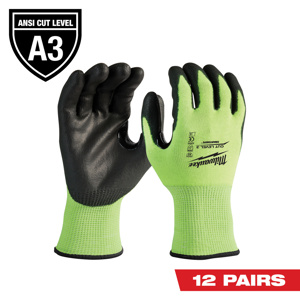 Milwaukee SMARTSWIPE™ Polyurethane-dipped Gloves Large High Visibility Yellow<multisep/>Yellow