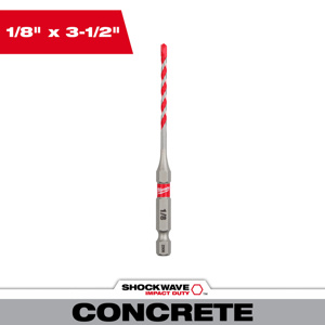 Milwaukee Carbide Tip Hammer Drill Bits 1/8 x 3-1/2 in Carbide Tipped Quick-change Hex Shank 1/4 in