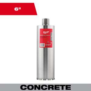 Milwaukee Wet Core Bits 6 x 15 in Diamond Coated 1-1/4 in