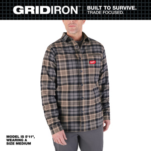 Milwaukee GRIDIRON™ Heavyweight Button Work Shirts 2XL Gray Male