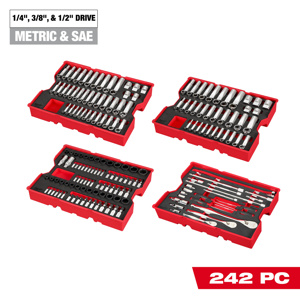 Milwaukee Metric / SAE Socket Sets 242 Piece