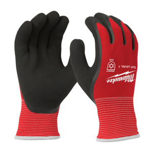 Milwaukee Insulated Dipped Winter Gloves 2XL Red<multisep/>Black Nylon *Contains Latex No Flame Resistance