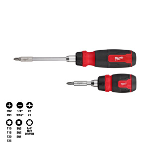 Milwaukee Compact Racheting Multi-bit Screwdrivers 8-in-1 Piece Manual Magnetic