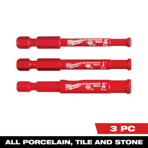 Milwaukee Hole Saw One-piece Bit Sets 3 Piece 3/16 in, 1/4 in, 5/16 in Diamond Coated