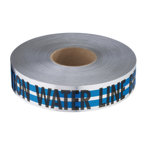 Milwaukee Barricade Tape Silver<multisep/>Black<multisep/>Blue 3 in x 1000 ft Caution Water Line Below