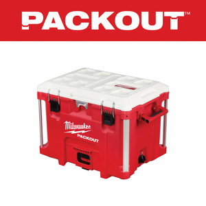 Milwaukee PACKOUT™ Coolers 40 qt 22 in W x 16.25 ni L x 17 in H White<multisep/>Red