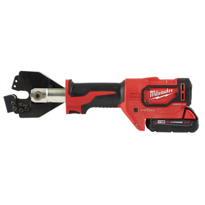 Milwaukee M18™ FORCE LOGIC™ EHS Guy Wire Cutting Jaws EHS guy wire: 1/2 in, Non-EHS guy wire: 1/2 in, ACSR: 4/0 AWG, Rebar: 3/8 in, Ground Rod: 3/8 in Steel