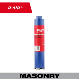 Milwaukee Dry Core Bits 2-1/2 x 10 in Diamond Coated 5/8 in