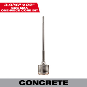 Milwaukee One-piece Core Bits <em class="search-results-highlight">3</em>-9/16 x <em class="search-results-highlight">22</em> in Carbide Tipped