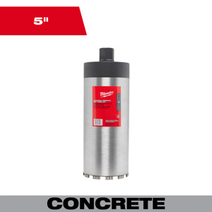 Milwaukee Premium Wet Core Bits 5 x 15 in Diamond Coated 1-1/4 in