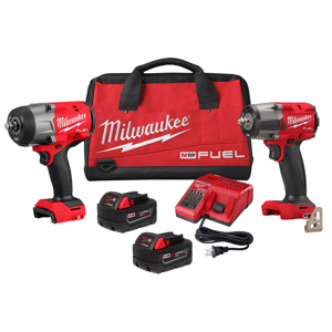 Milwaukee M18™ FUEL™ 2-Tool Combination Kits 2 Piece 1/2 in High Torque Impact Wrench, 3/8 in Mid-Torque Impact Wrench Cordless