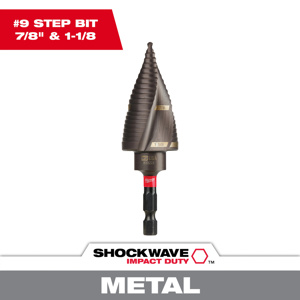 Milwaukee Step Drill Bits 7/8, 1-1/8 in Titanium 13 Step Quick-change Hex Shank 1/4 in