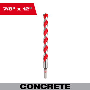 Milwaukee Carbide Tip Hammer Drill Bits 7/8 x 12 in Carbide Tipped Quick-change Hex Shank 1/4 in