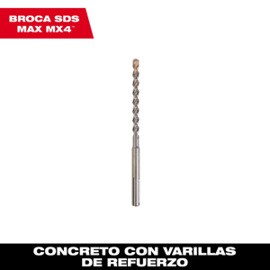 Milwaukee 4-Cutter Hammer Drill Bits 1/2 x 17 in Carbide SDS Max® Shank 45/64 in