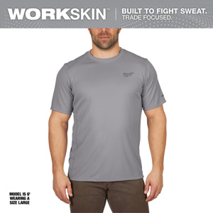 Milwaukee WORKSKIN™ Lightweight T-shirts Large Gray Mens
