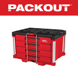 Milwaukee PACKOUT™ Multi-drawer Tool Boxes 16.3 in L x 14.3 in H x 22.2 in W 4 Drawer Polypropylene