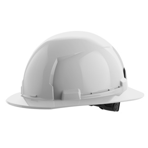 Milwaukee BOLT™ Full Brim Unvented Hard Hats 6.5 - 8.5 in 6 Point Ratchet White