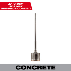 Milwaukee One-piece Core Bits 4 x 22 in Carbide Tipped