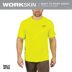 Milwaukee WORKSKIN™ High Vis Lightweight T-shirts 2XL High Vis Yellow Mens