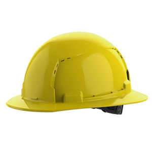 Milwaukee BOLT™ Full Brim Vented Hard Hats 6.5 - 8.5 in 6 Point Ratchet Yellow