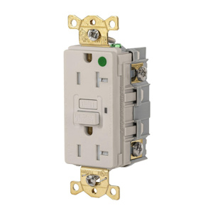 Hubbell Wiring Autoguard® GFRTW83 Series Duplex GFCIs 20 A 5-20R Light Almond Tamper-resistant