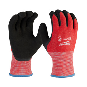 Milwaukee Insulated Dipped Winter Gloves Small Red<multisep/>Black Nylon,Acrylic *Contains Latex No Flame Resistance