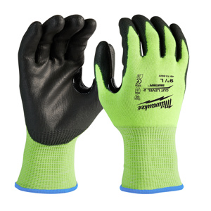 Milwaukee SMARTSWIPE™ Polyurethane-dipped Gloves Large High Visibility Yellow<multisep/>Yellow
