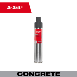 Milwaukee Premium Wet Core Bits 2-3/4 x 15 in Diamond Coated 1-1/4 in