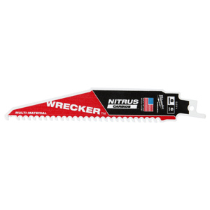 Milwaukee SAWZALL® Reciprocating Saw Blades 1 Piece 6 TPI 6 in Multi-material Demo, Fang Tip