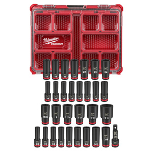 Milwaukee Metric / SAE Socket Sets Deep 1/2 in 31 Piece 6 Point