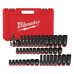 Milwaukee Metric / SAE Socket Sets Deep/Standard 3/8 in 43 Piece 6 Point