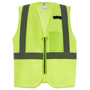 Milwaukee High Vis Reflective Full Zip Vests Large/XL High Vis Yellow