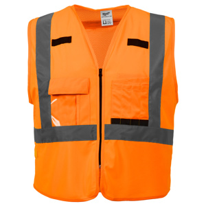 Milwaukee High Vis Reflective Full Zip Vests Large/XL High Vis Orange