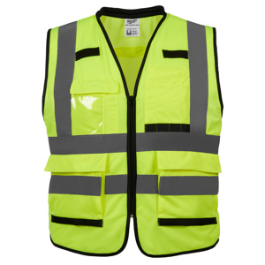 Milwaukee High Vis Reflective Full Zip Vests Large/XL High Vis Yellow
