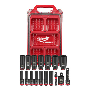 Milwaukee SAE Socket Sets Deep 3/8 in 17 Piece 6 Point