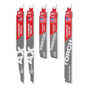 Milwaukee SAWZALL® Reciprocating Saw Blade Sets 5 Piece 5, 7 TPI Metal, Wood Demo