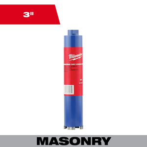 Milwaukee Dry Core Bits 3 x 10 in Diamond Coated 5/8 in