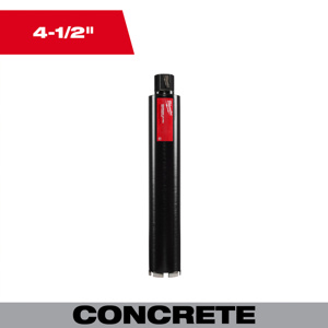 Milwaukee Ultra Wet Core Bits 4-1/2 x 18.7 in Diamond Coated 1-1/4 in
