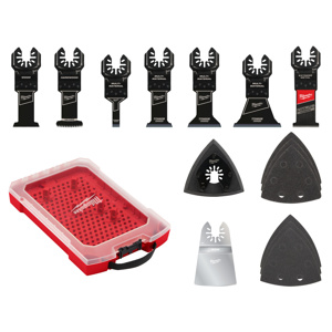 Milwaukee PACKOUT™ Oscillating Multi-tool Blade Sets 15 Piece 3/8 in, 1-3/8 in, 1-3/4 in, 2-1/2 in, 3-1/2 in Metal, Wood