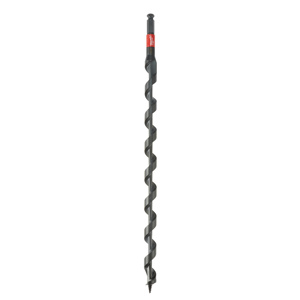 Milwaukee Screw Point Lineman Auger Drill Bits 1-1/8 x 18 in Steel Hexagonal 7/16 in