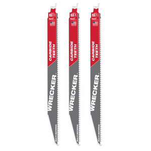 Milwaukee SAWZALL® Reciprocating Saw Blades 3 Piece 6 TPI 12 in Metal, Wood Demo, Fang Tip